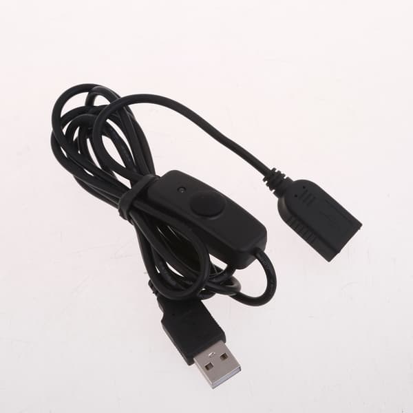 USB Forlængerledning Han til Hun Kabel Strømkabel med Knapstyring
