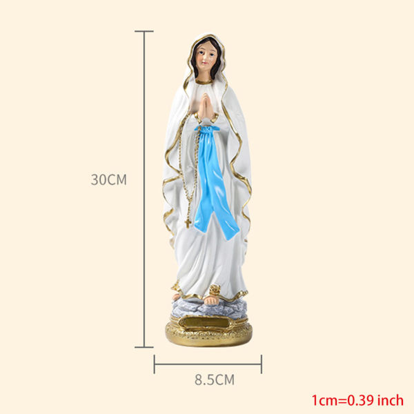 12 Inch Tall Our Lady of Lourdes Staty Välsignade Jungfru Moder Mary Figurine Dekor