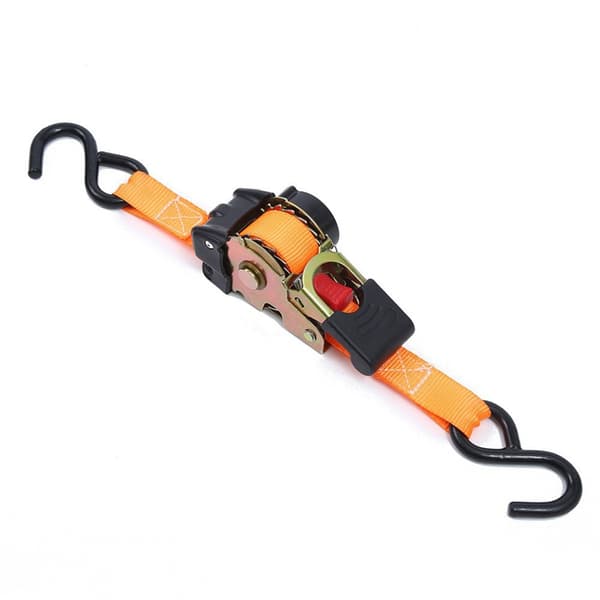 Infällbar spännband med spärr 2 meter polyester för lastbilslastskydd Black