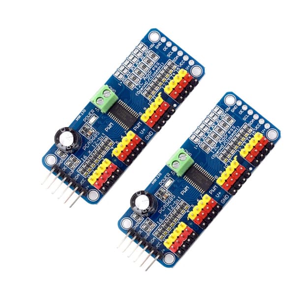 2 stk. PCA9685 16-kanals 12-bits PWM servomotor driver grensesnittmodul