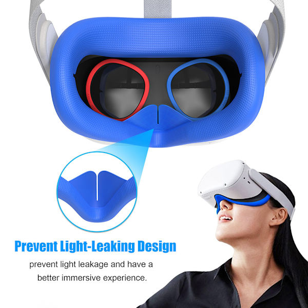 Enkelt att installera Silikonskyddsglasögon Bärbara ersättningsheadset Lins Anti-Scratch Ring Hållbar för Oculus Gray