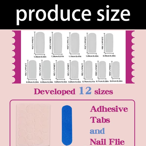 Fransk Tip Press On Manicure Sæt med Hvid Kant Akryl Press On Negl