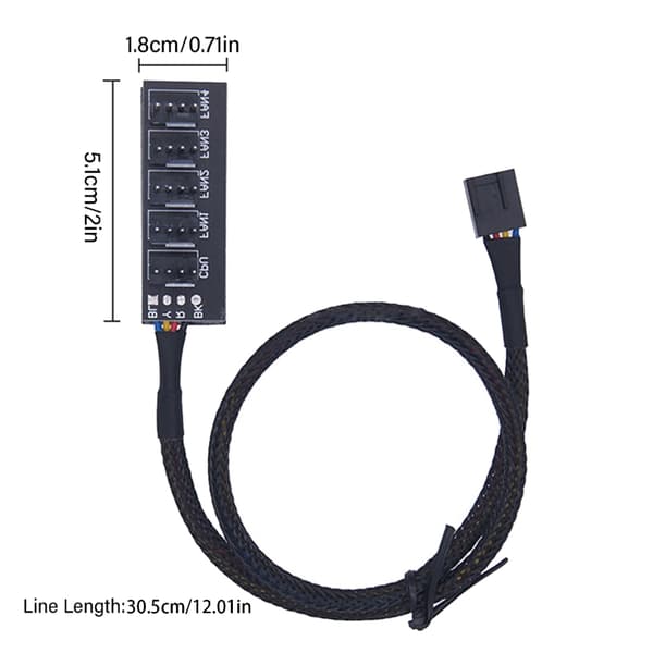 PWM-blæseradapter 5-vejs splitter til 4-pin computerbundkort blæsercontroller