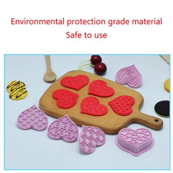 DIY kageforme i plastikmateriale, udstikkere, hjerteformer til Valentinsdag