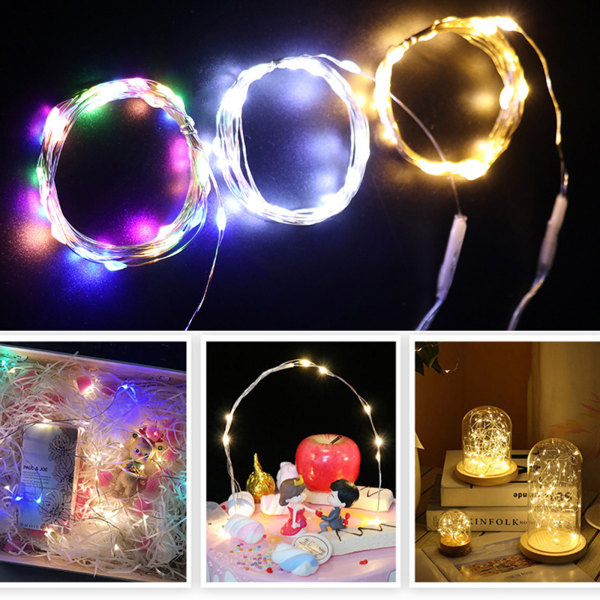 Vattentät Garland Fairy String Lamp Silver Wire Nattljus USB driven för 3m C