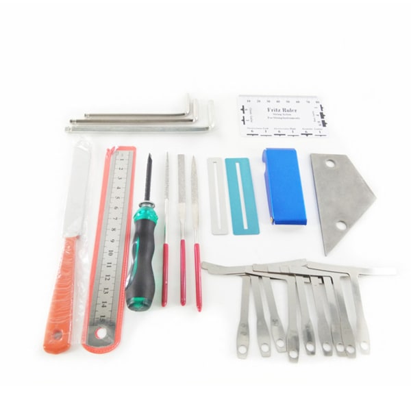 Guitar Tool Kit Reparera Underhållsverktyg String Organizer String Action Linjal