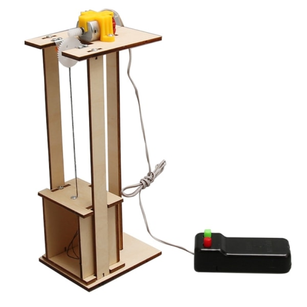 DIY Hiss Modell Pedagogisk STEM Byggleksak Elektrisk Hiss Vetenskapsprojekt Kit Gåva för Barn 7-14 Pojkar Flickor