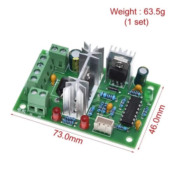 Reversibel Motorhastighetskontroller PWM Justerbar Driftssyklus 10V 30V DC10V-30V