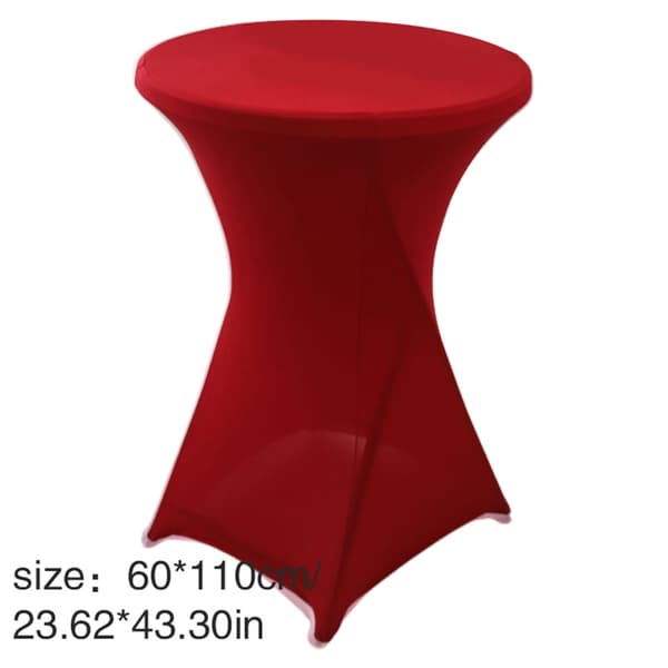 Spandex Stretch Bordsduk Elastisk Cocktail Bordsduk Hotell Barer Fest red