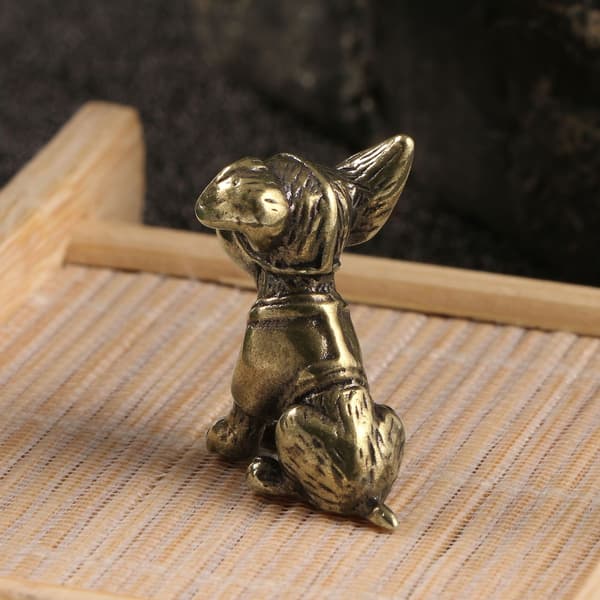 Premium Messing Hundefigur Flott For Dekorativ Og Samlerbruk