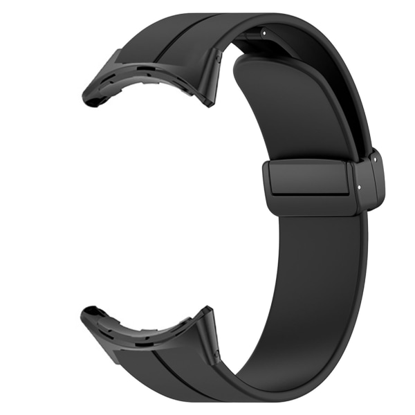 Flexibelt band som är kompatibelt för Pixel Watch 2 Smartwatch Magnetisk silikonarmband med mjukt klockarmband Black