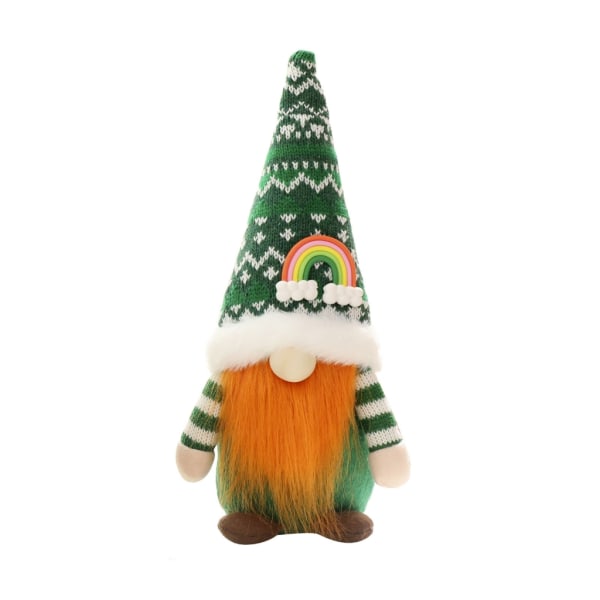 Saint Patrick's Day Gnome Irish Green Leaves Face Mindre Docka Ornament Dekor för Festival Nyårsfest Bakgrundsdekor Male