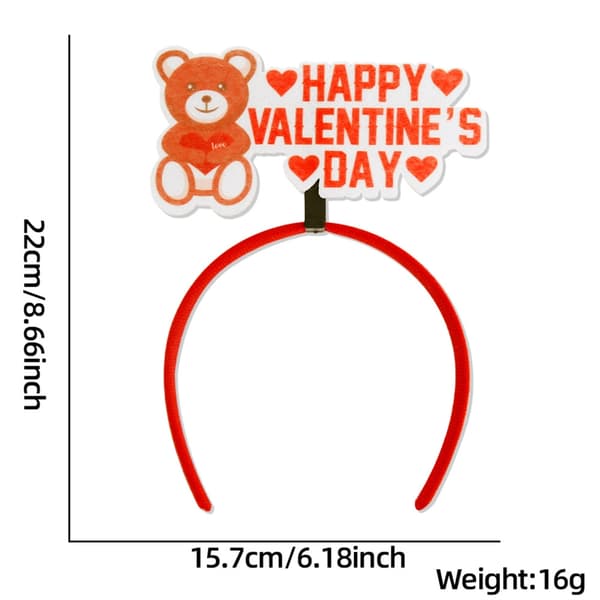Stilig Hårbånd Valentinsdag Hodebånd for Fest Sceneopptredener Hodeplagg E