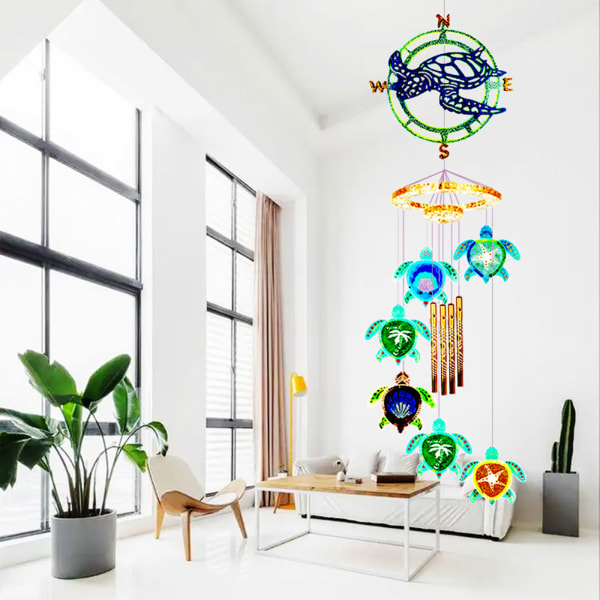 1 set för Turtle Wind Chime Hänge Drop Lim Form Diy för Turtle Wind Chime Vardagsrum Vägghänge Dekoration Silikon