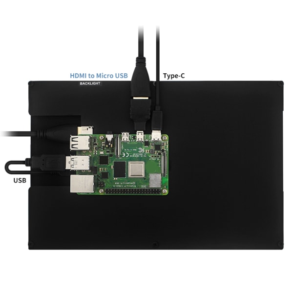 10,1 tums Raspberry Pi 4B för pekskärm IPS Kapacitiv LCD 1280x800 skärm med akrylhållare Monitor för JetsonNAN