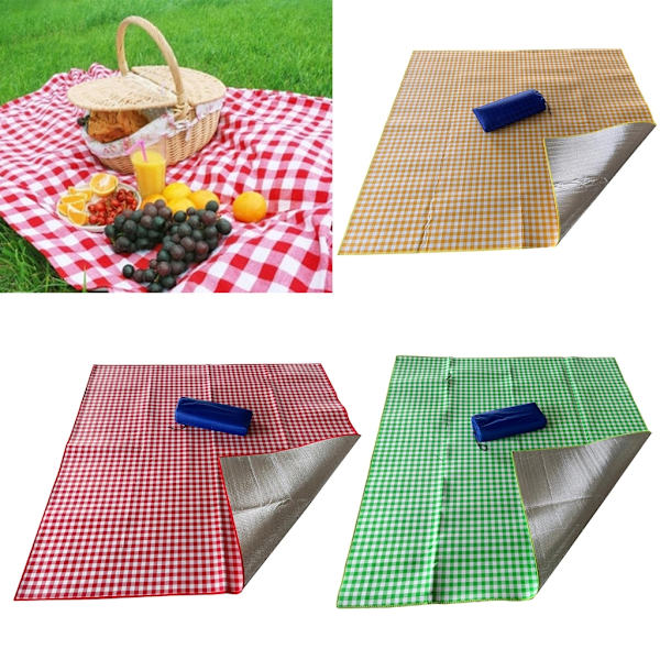 för extra stor picknick & strandfilt Vattentät Handy matta 3 lager bärbar campingmatta för familj, vänner, barn Red