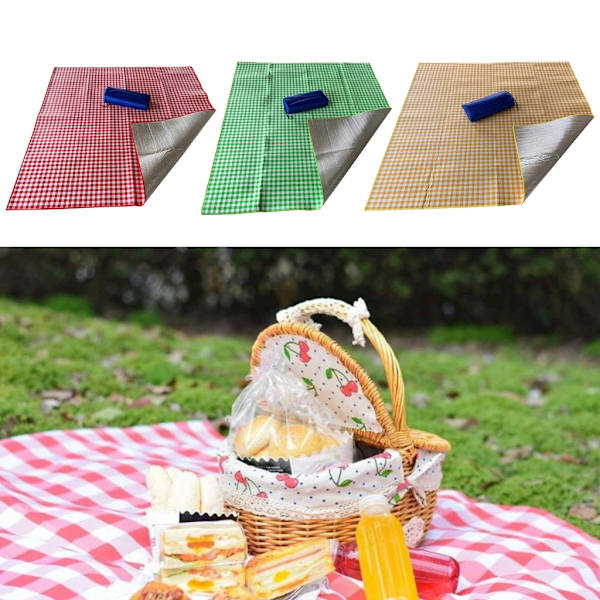 för extra stor picknick & strandfilt Vattentät Handy matta 3 lager bärbar campingmatta för familj, vänner, barn Red