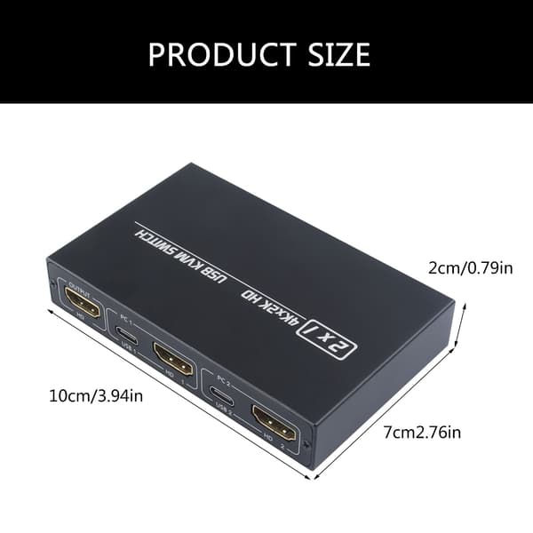 Stabil Transmission HDTV KVM Switch USB-hub til printer med ESD-beskyttelse