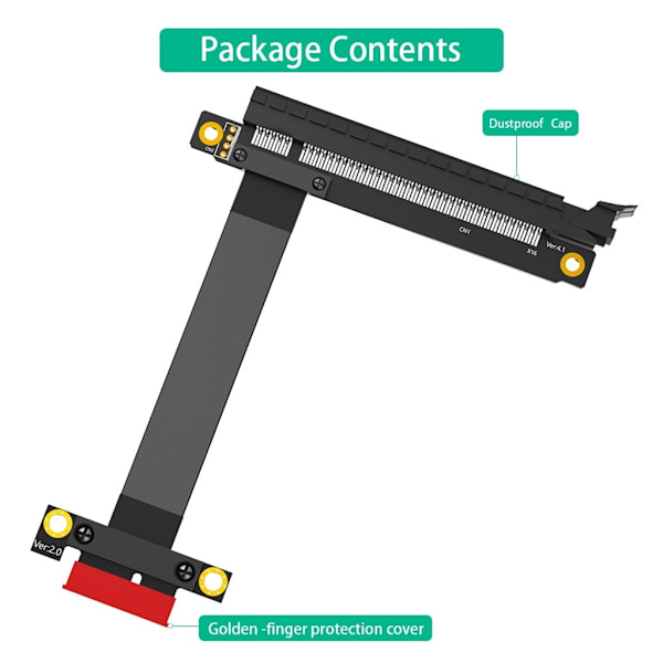 25CM PCIe 16X til 1X Forlængerkabel til hurtig integration af computerkomponenter