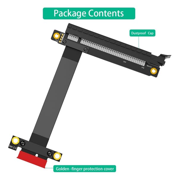 25CM PCIe 16X till 1X Förlängningskabel för snabb dator komponent integration