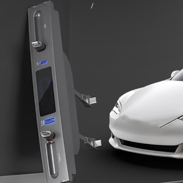 Uttrekkbar USB Hub Lader Dataoverføringsadapter Dokkingstasjon for