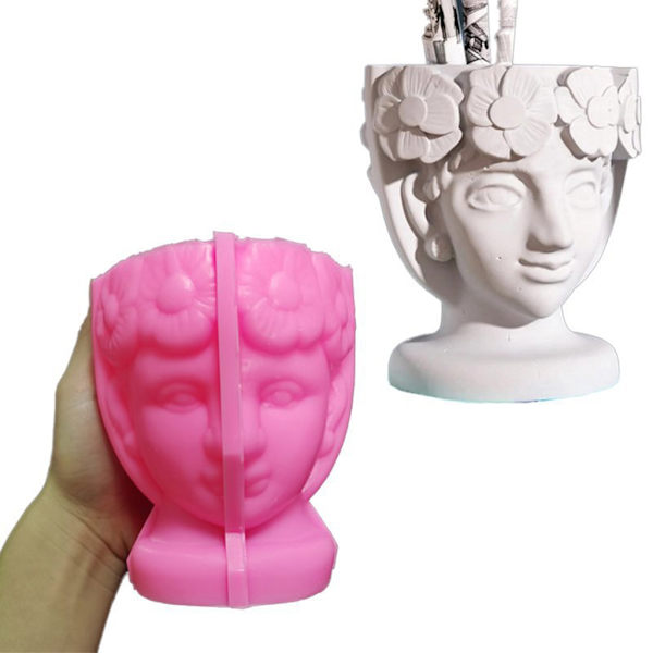 Människan för huvudet Betong Silikon Form Suckulent Blomkruka Lera Cement Molds DIY Hemmaträdgård Blomkrukor Form