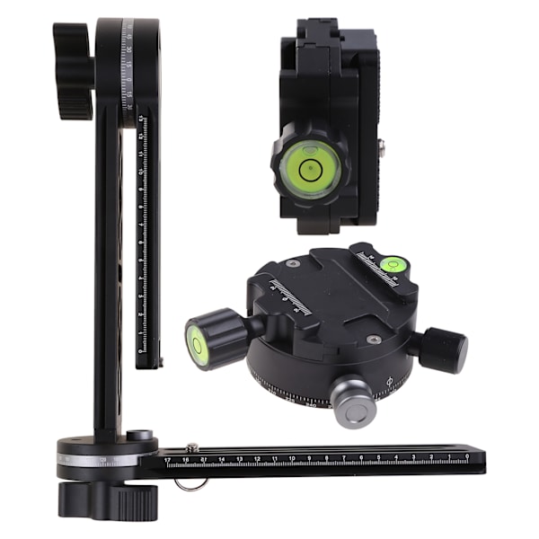 720° 3-Axis Panoramahuvud Kit med QR-Platta & Glidskena Gimbal Stativ för