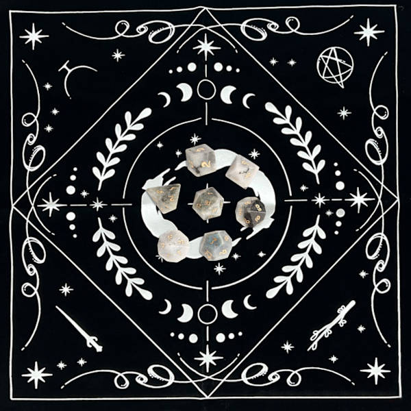 19x19in flanell Tarot Duk Rune Divination Altar Tarot Patch Cover för trollkarlar Dagliga brädspel Card Pad J