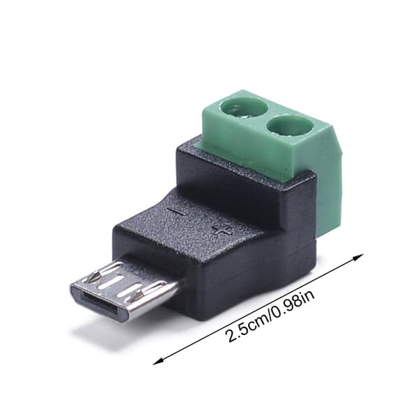 MicroUSB til 2-pinners terminaler strømoverføring for ladekabler og tilbehør