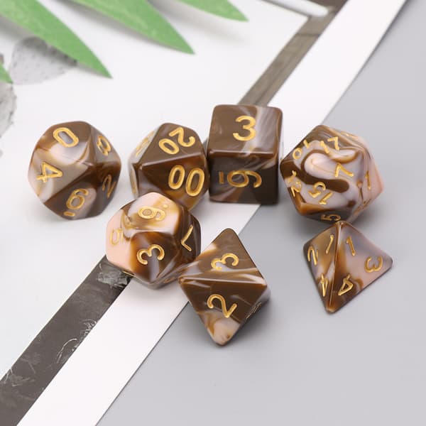 7 stk./sæt Sidede Terninger D4 D6 D8 D10 D12 D20 Til RPG Poly Spil