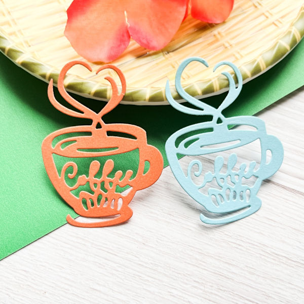 Hjärta Kaffe Metall Skärning Dies Scrapbooking Stencil Die Cuts Kort Prägling DIY Fotoalbum Form Formdekoration