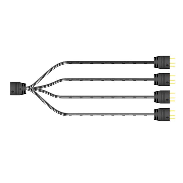 ARGB 5V 3-Pin Forlængerkabel Adapter 33cm 1 til 4 RGB Splitterledning til PC LED