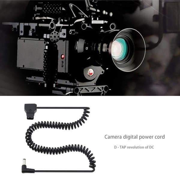 Slitesterk D-Tap til DC5.5 2.1mm spiralkabel for Bmcc Bmpc kameraer strømledning