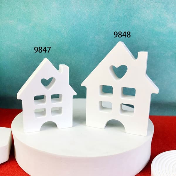 Husformad silikonljusform DIY påskljusform 3D husformar i harts L