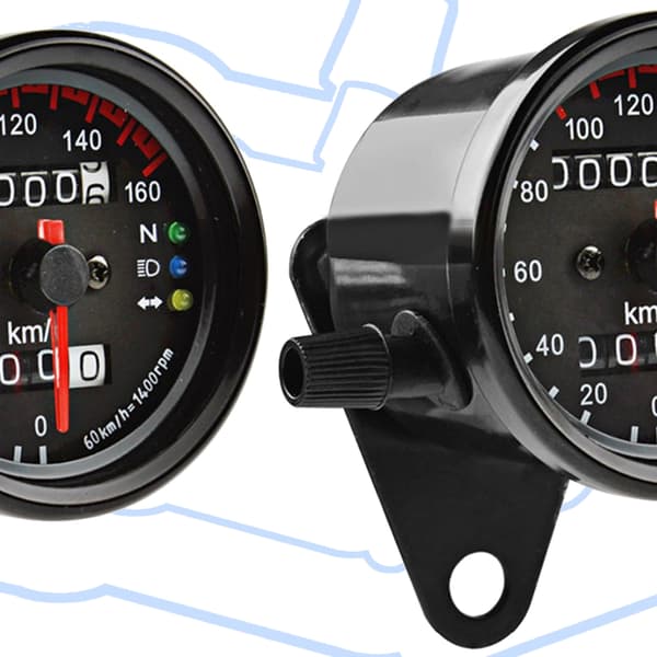 Motorsykkelmåler Odometer 12V Speedometer Frontlykt Blinklysindikator LED