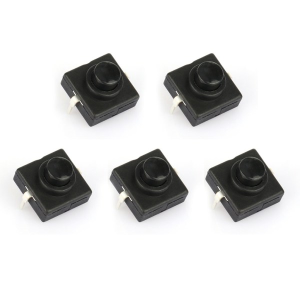 5st Multi typer Slitstark Ficklampa Switch Tryckknapp Lampa Knapp Switch Mini Miljöskyddsbrytare Switch Spärr 8