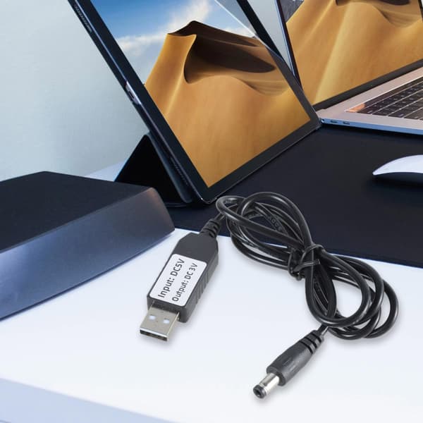 USB hann til 5.5x2.1mm hann ladekabel strømadapter ledningskonverteringskabel