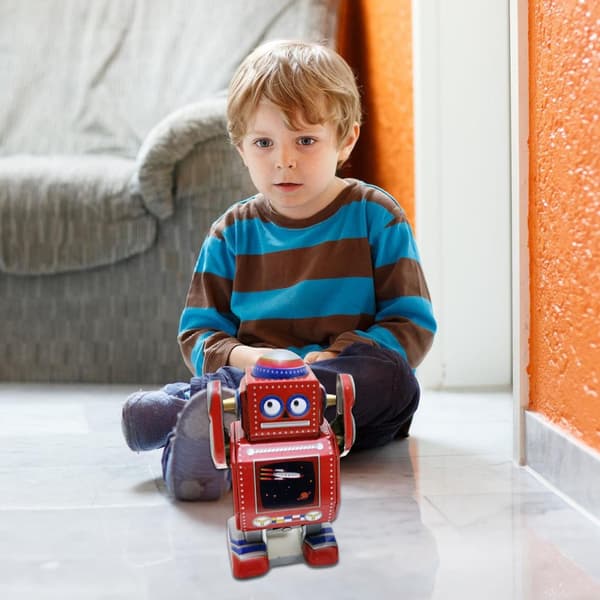 Optræksrobot Jernmodel Figur Mekanisk Robotmodel til Kontor Hjem Dekorationer