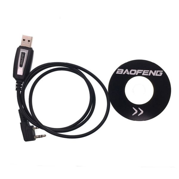 Vattentät USB programmeringskabel med Driver CD Firmware för BaoFeng UV5R/888s Walkie Talkie K Connector Wire