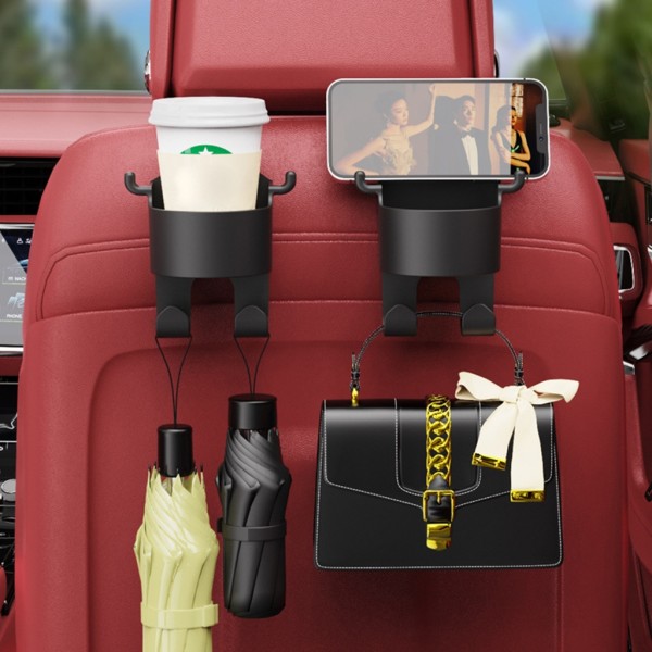 Bil Nackstöd kopphållare med krok Bil baksäte Hängande montering Telefonhållare Dryckeshållare Bilinteriörtillbehör