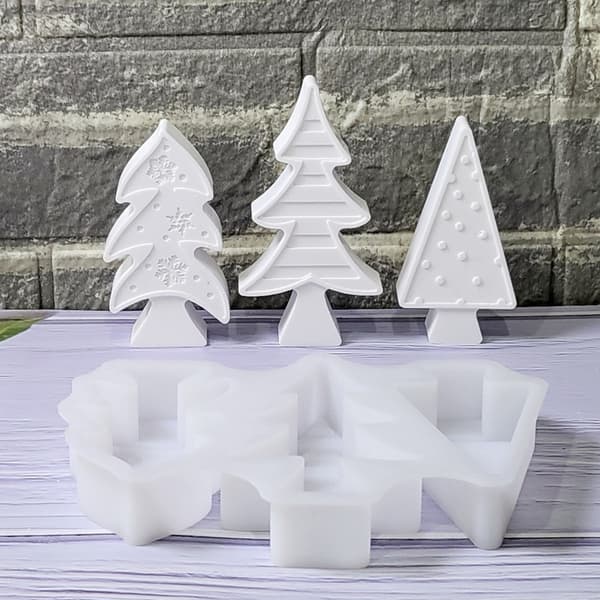 Silikonform for juletre, lysform, julepynt, resinform, gave
