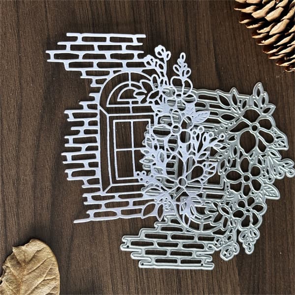 Fönster Blomform Stansad Kolstål Skärande Stans Scrapbooking Stans