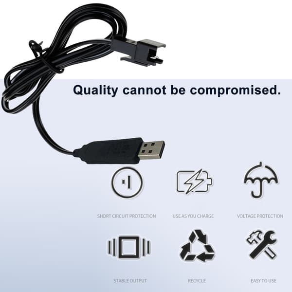 USB-ladekabel for 3,7V litiumbatterilader SM2.0-2P Forward for bil