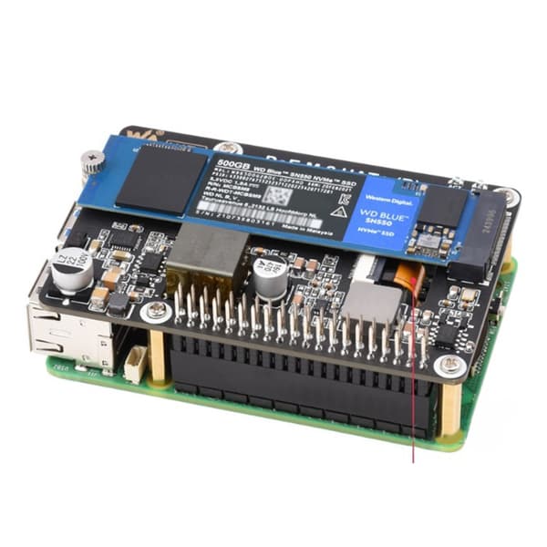 PCIe M.2 Adapter Power over Ethernet til udviklingskort, understøtter NVMe SSD
