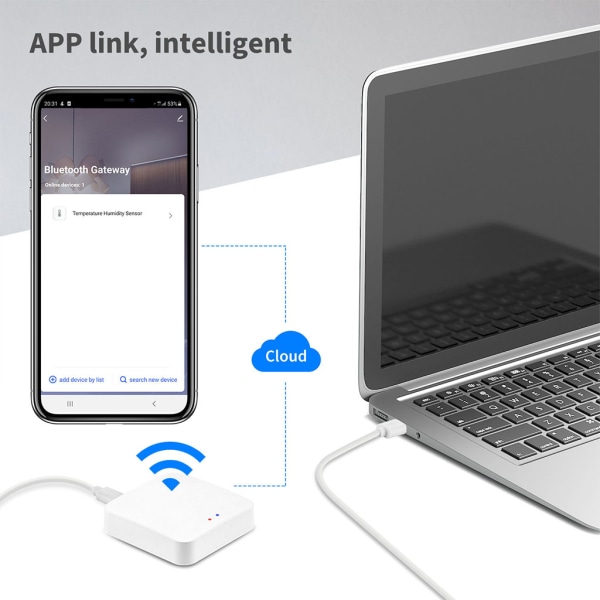 Trådlös Bluetooth-kompatibel Hub för Smart Home Bridge för Smart Hub APP Fjärrkontroll Ansluts med Tuya