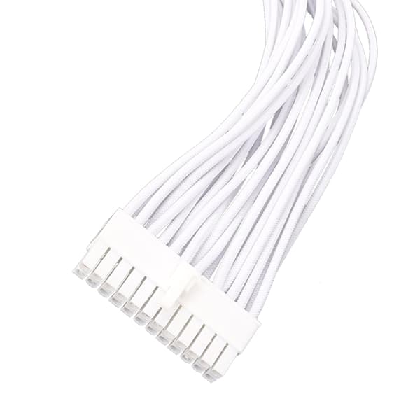 24PIN Modulär Strömkabel till 10+18PIN Flätad Vit Kabel 24Pins