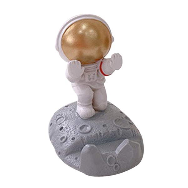 Nytt Spaceman Mobilställ Heminredning Realistisk Astronaut Tabletthållare Bärbar Resin Telefonställ Gold B