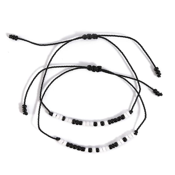 Handgjorda vänskapsberlocker 2 st/set Jag älskar dig Morse Code Armband för Unisex