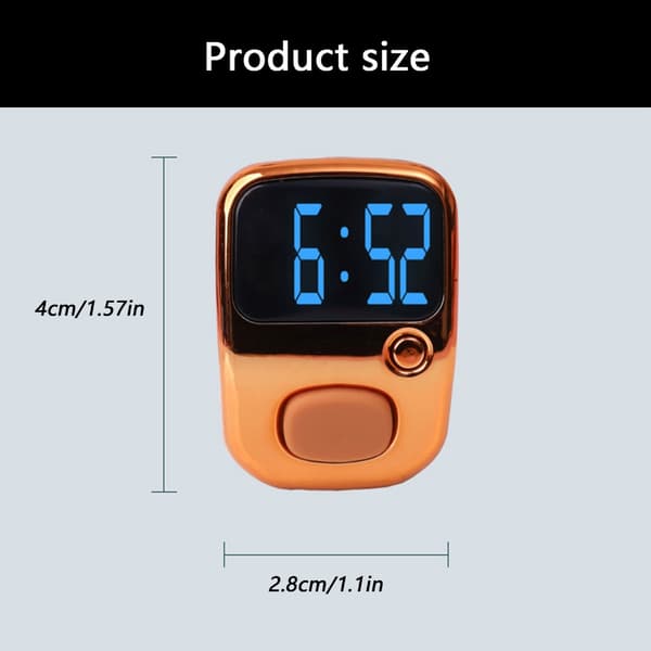 Oppladbar Flip-skjerm Digital Teller Klikker Timer Silikon Fingerstropp Gold