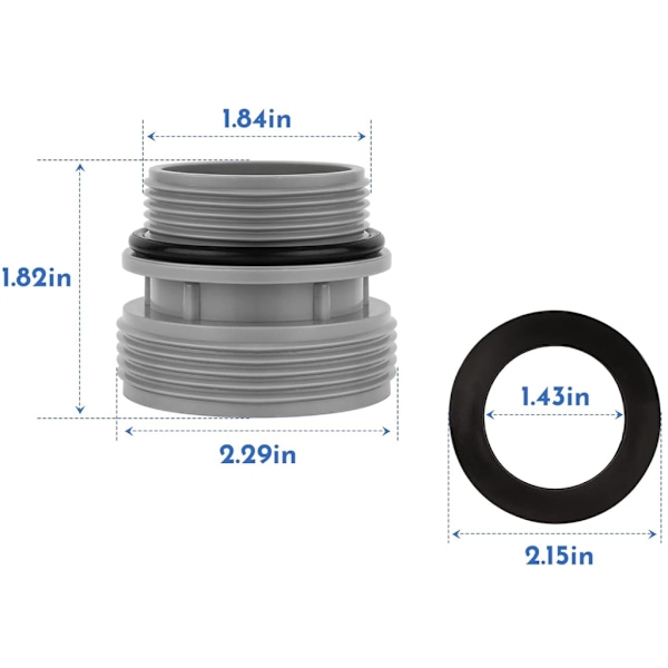 Slanganslutningssats för poolrör, ersättningsadapter i plastmaterial 4 packs